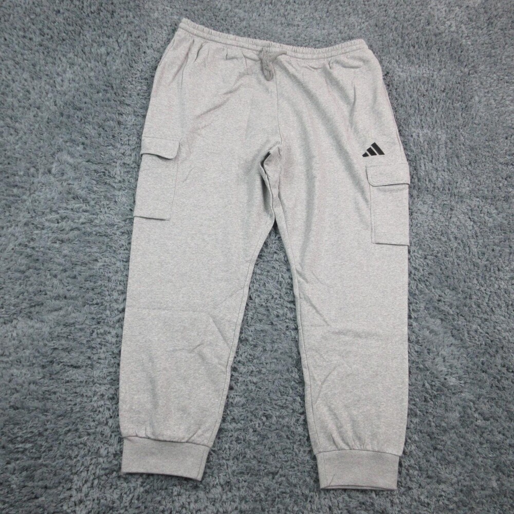 Adidas M Felczy C Pants Mens 2XL Gray Cargo Joggers Regular Athletic 39x29* NWT